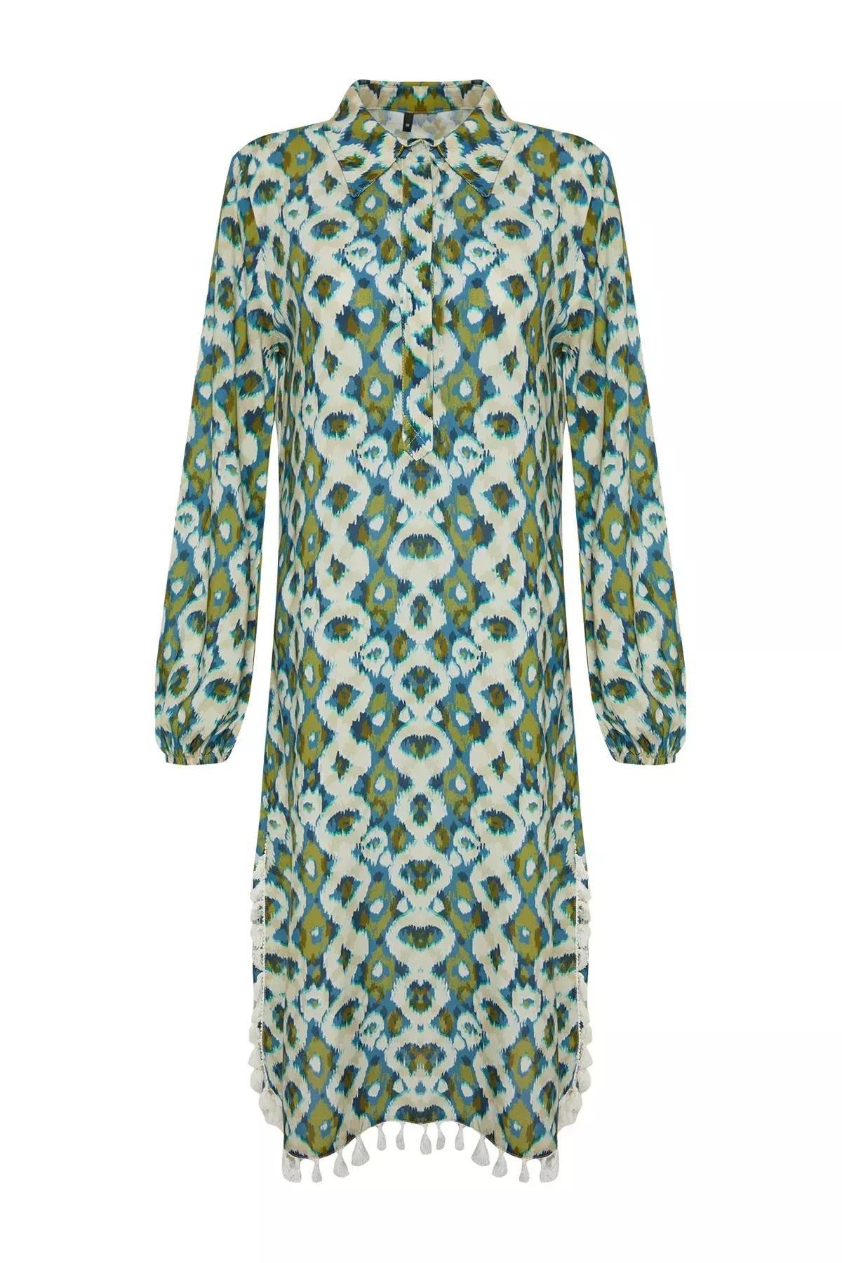 Multicolour Printed Maxi Beach Dress, C101_5710, large image number 5