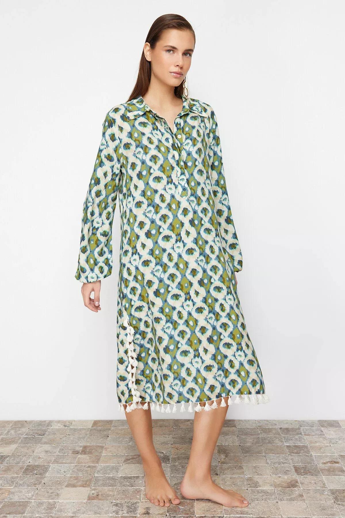 Multicolour Printed Maxi Beach Dress, C101_5710, large image number 7