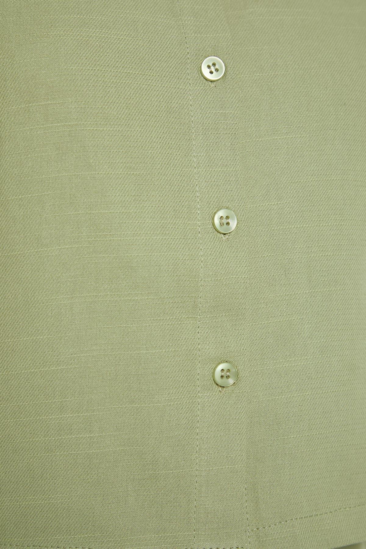 Green Woven Linen Look Shirt Shorts Set, , large image number 5