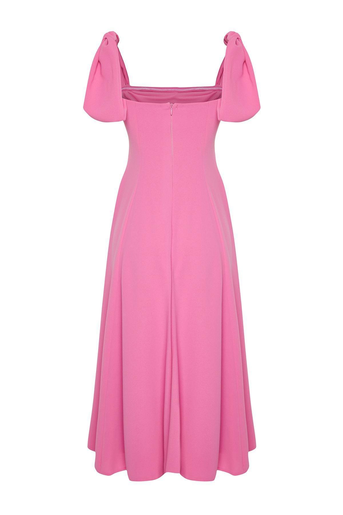 Pink Ballon Sleeve Maxi Dress, , large image number 1