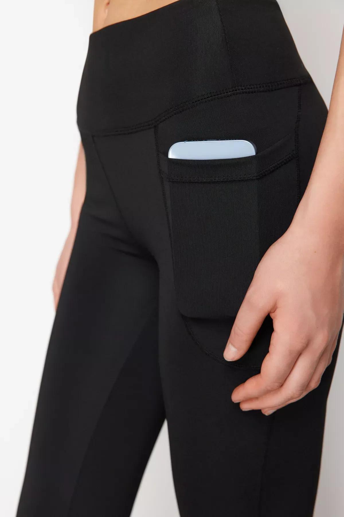 Black Relaxed Cut Flare Leg Knitted Sports Sweatpants, C101_5720, large image number 3