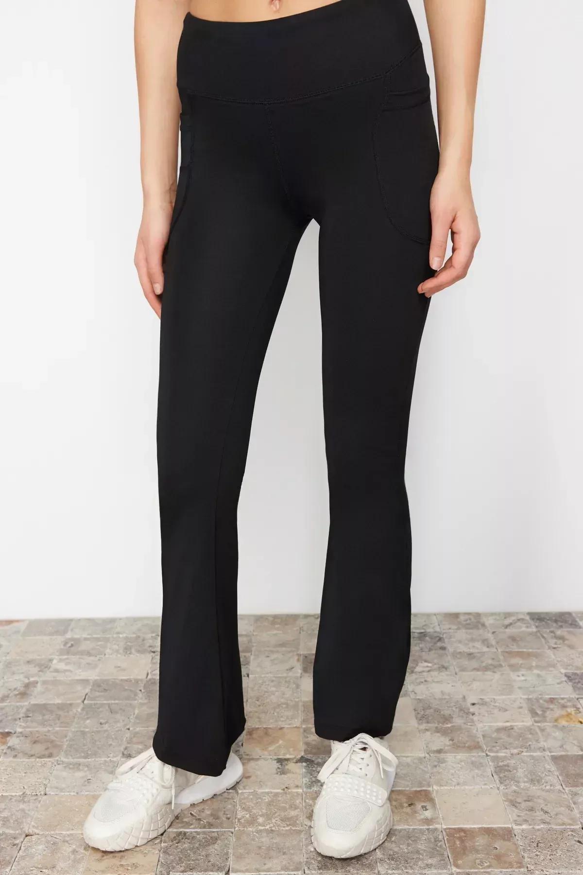 Black Relaxed Cut Flare Leg Knitted Sports Sweatpants, C101_5720, large image number 11