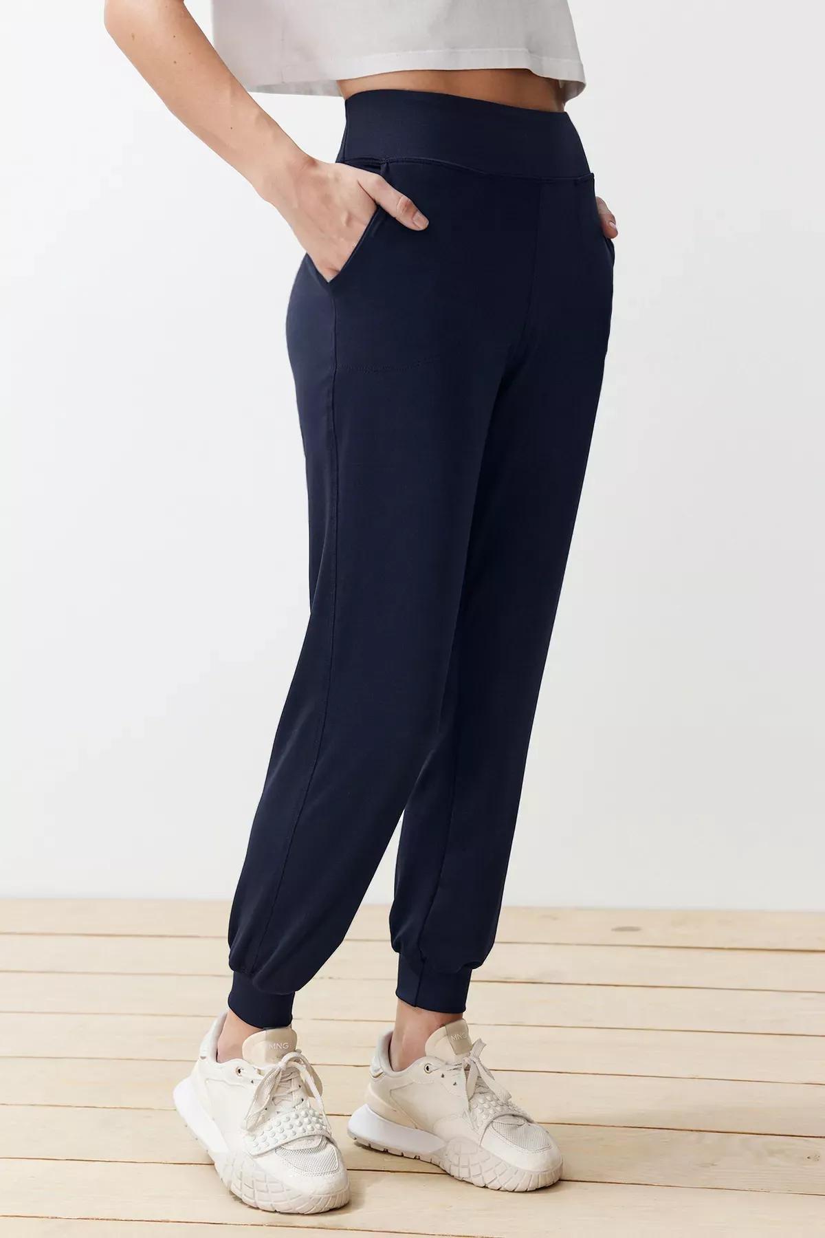 Navy Scuba Knit Sweatpants, DARK BLUE, large image number 5