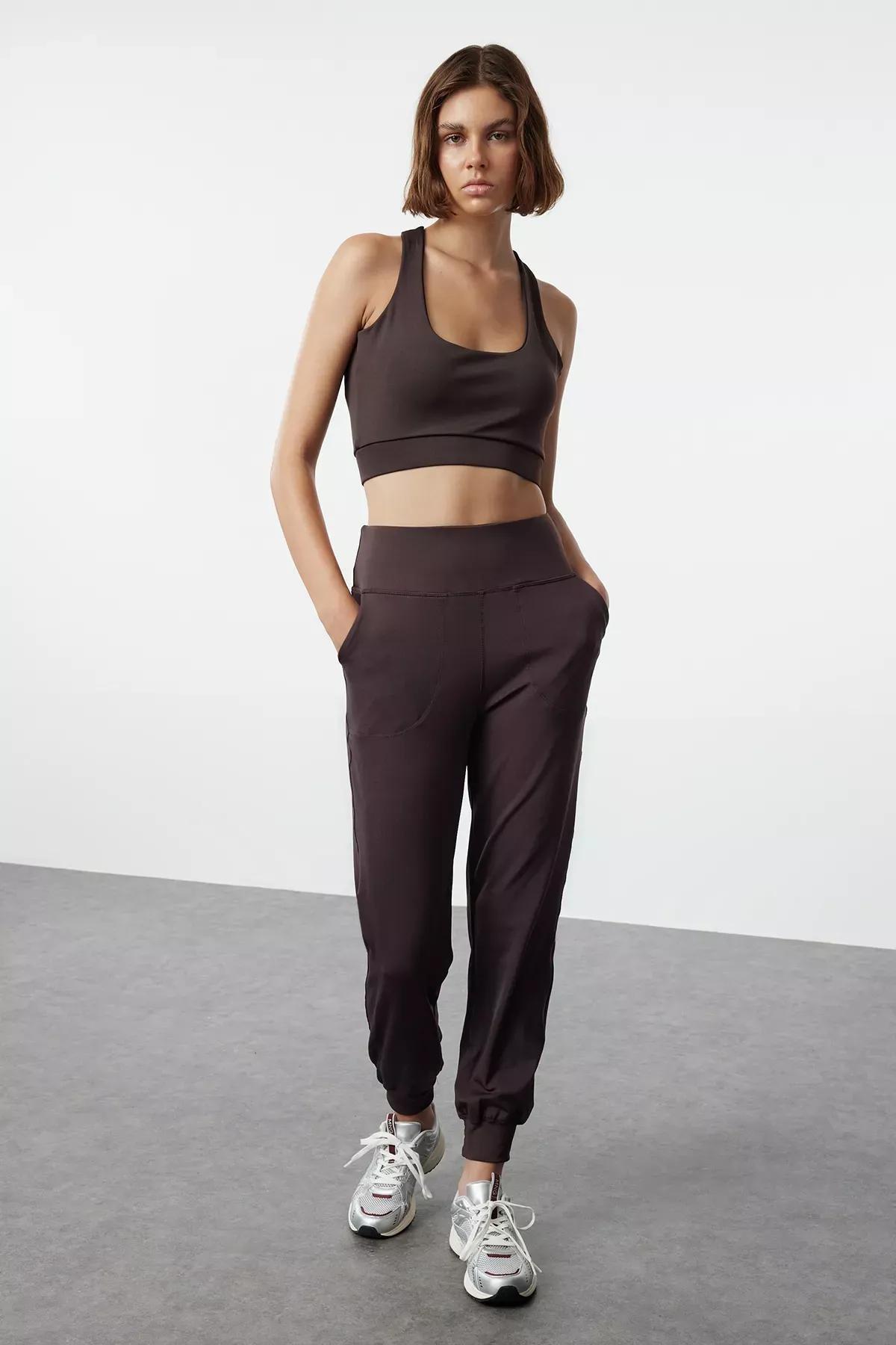 Brown Scuba Knit Sweatpants, , medium