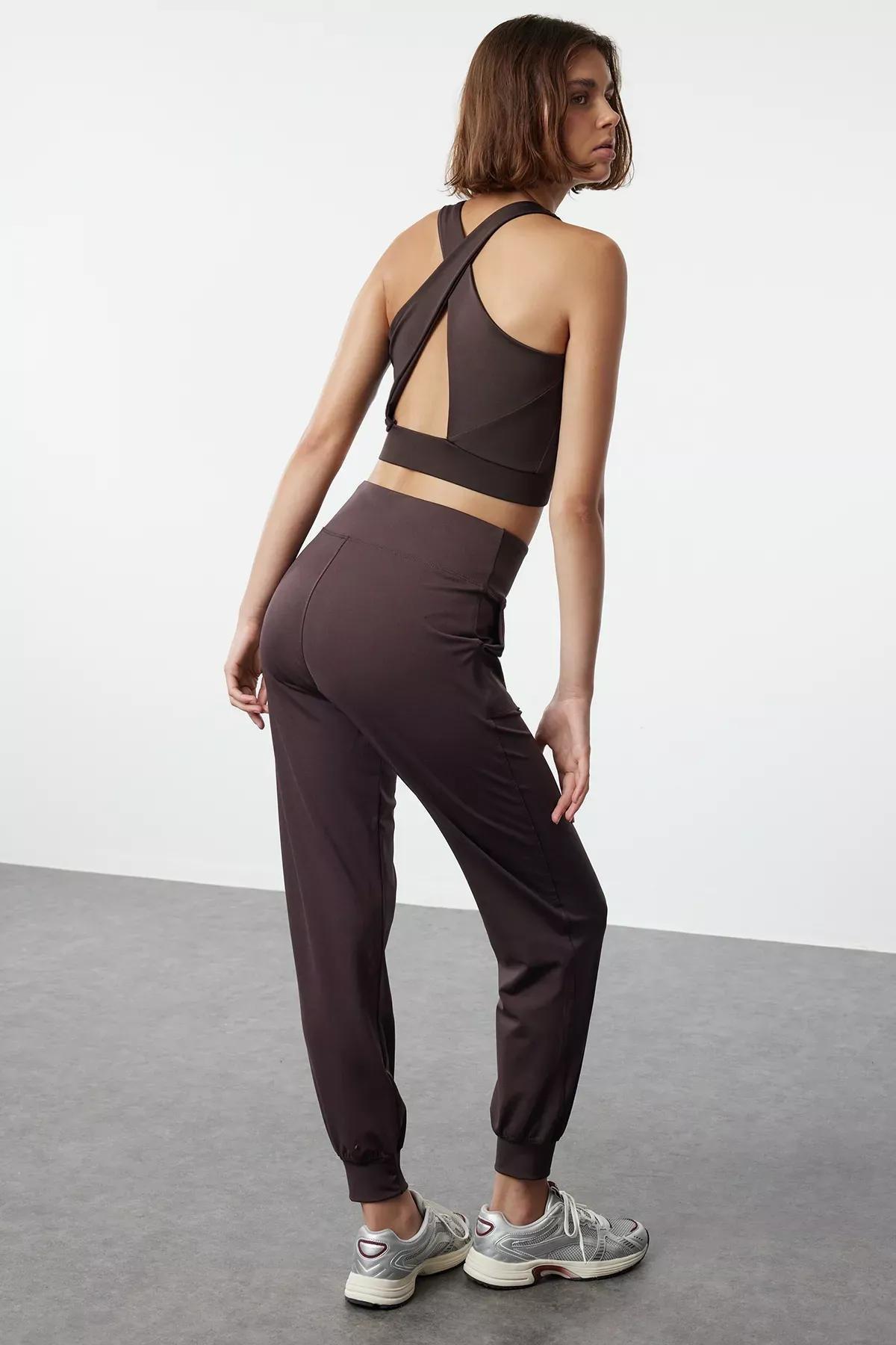 Brown Scuba Knit Sweatpants, , large image number 1