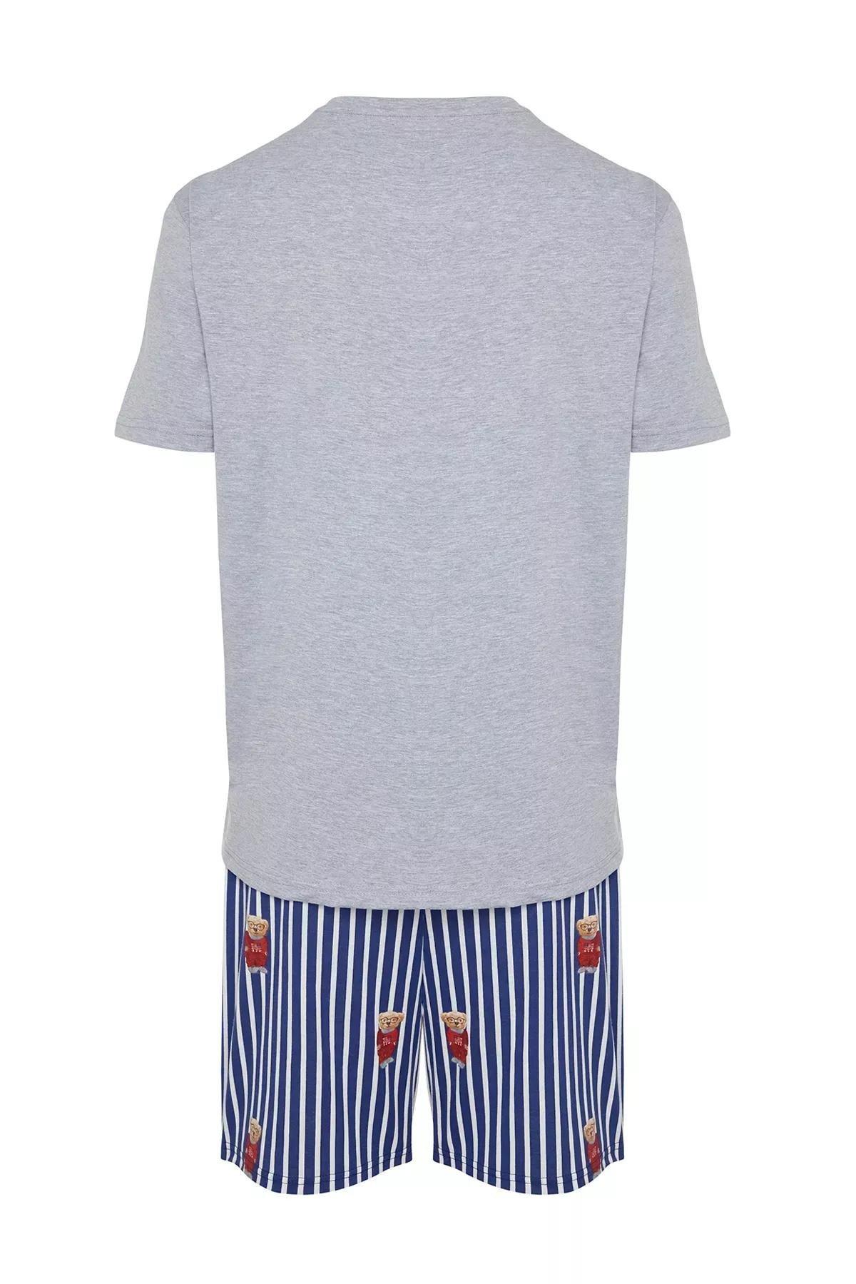 Grey Fit Printed Pajama Set, , large image number 7