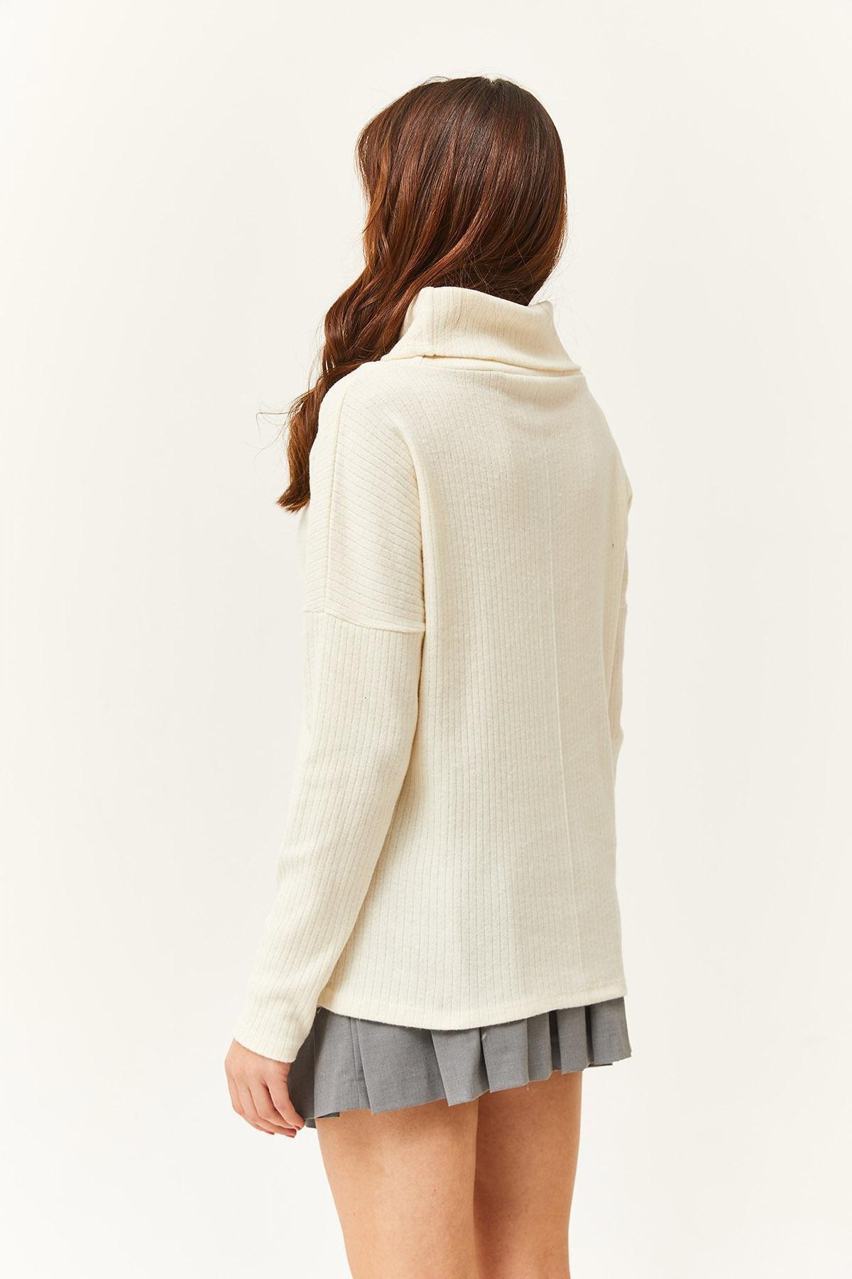 Ecru Plain Casual Blouse, Ecru, large image number 5