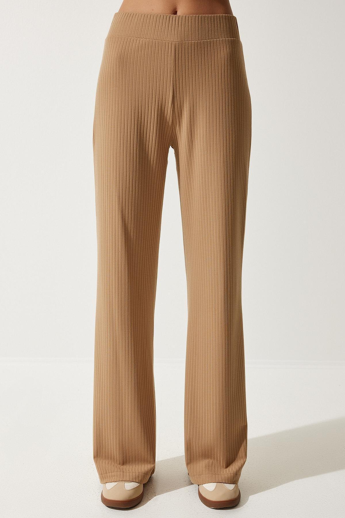 Beige Ribbed Knitted Co-Ord Set, BISCUIT, large image number 5
