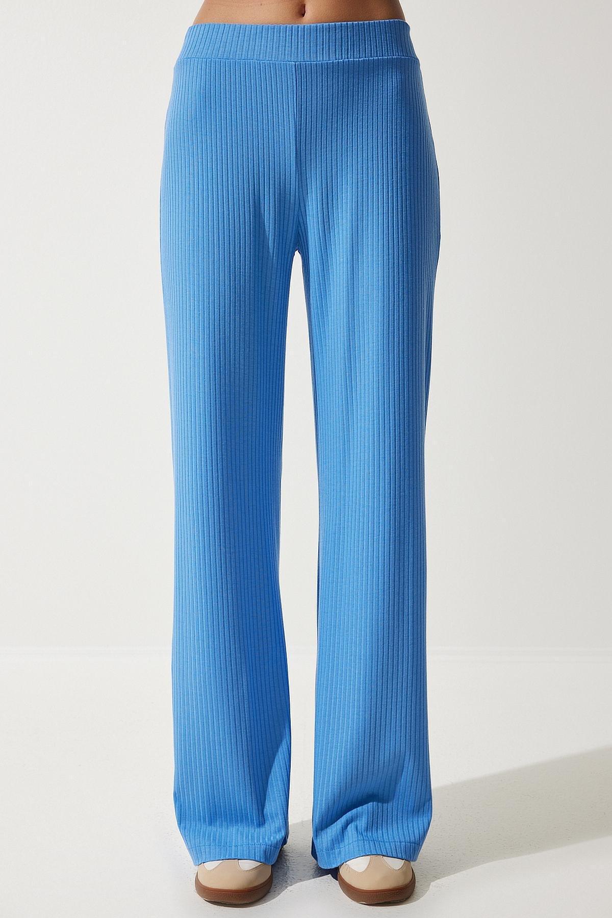 Blue Ribbed Knitted Co-Ord Set, SKY BLUE, large image number 6