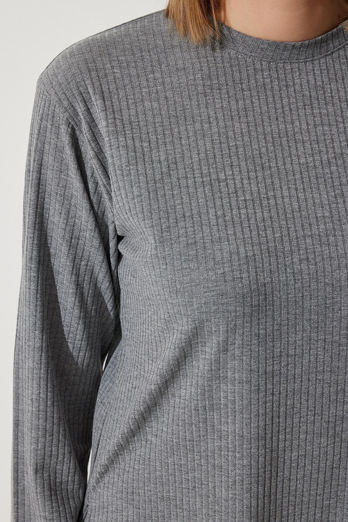 Grey Ribbed Knitted Co-Ord Set, , large image number 6