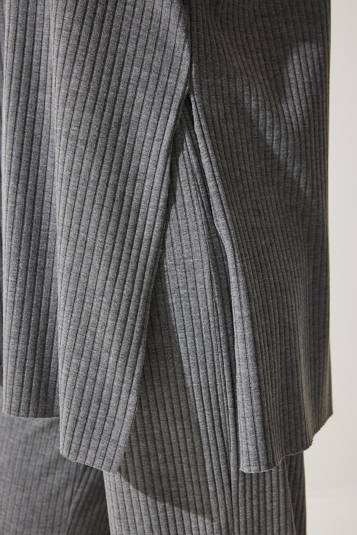 Grey Ribbed Knitted Co-Ord Set, , large image number 7