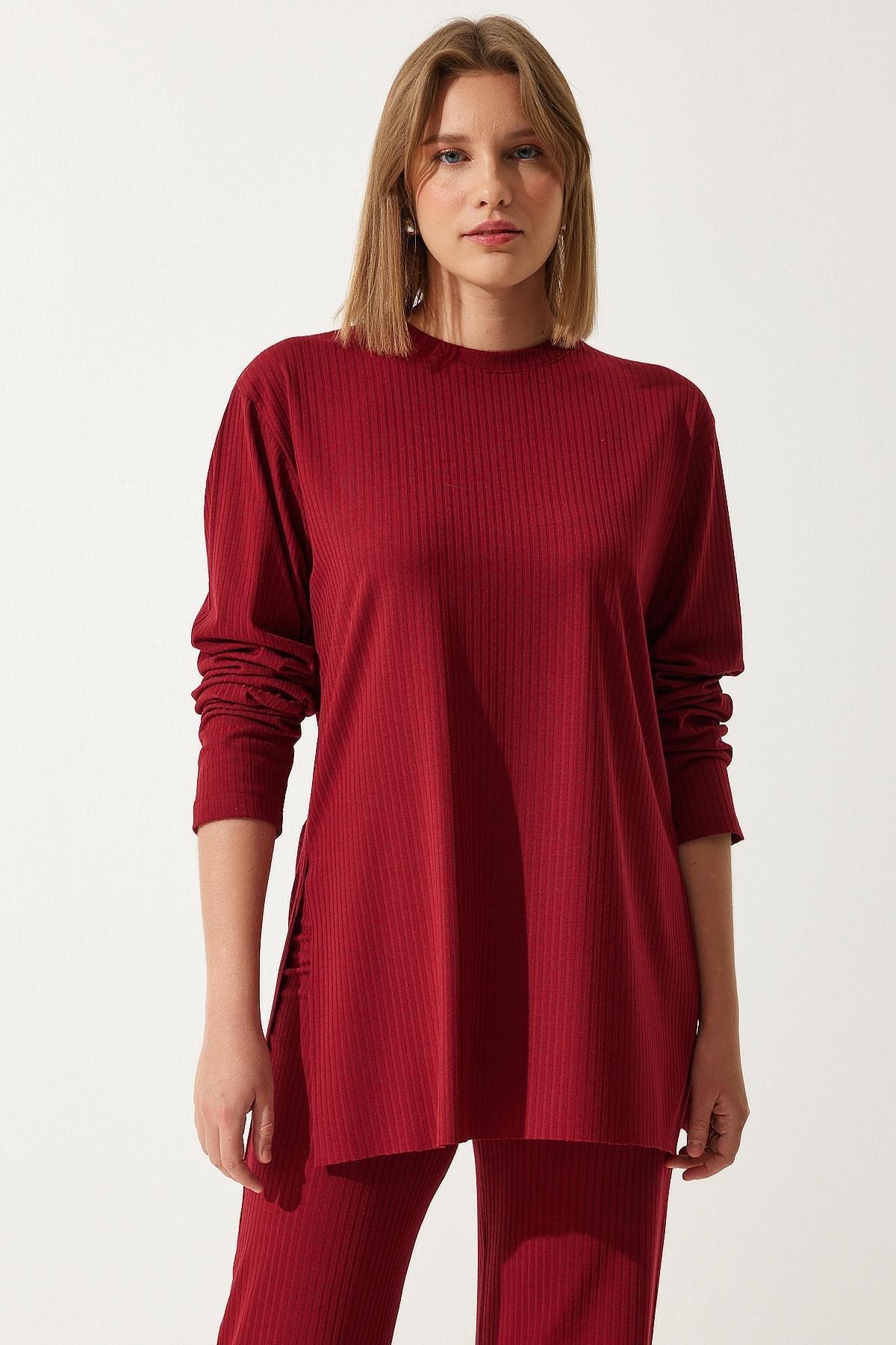 Red Corded Knitted Co-Ord Set, C101_5690, large image number 3