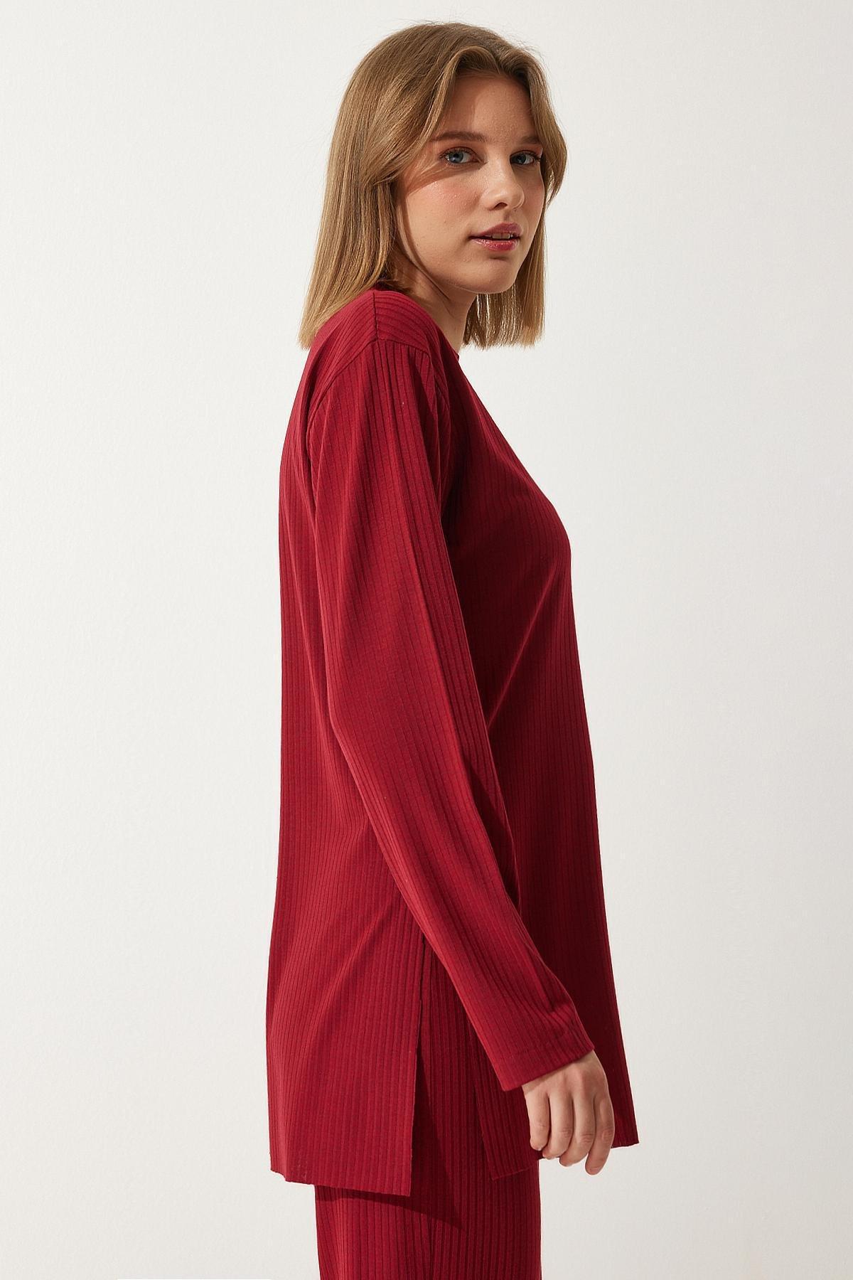 Red Corded Knitted Co-Ord Set, C101_5690, large image number 4