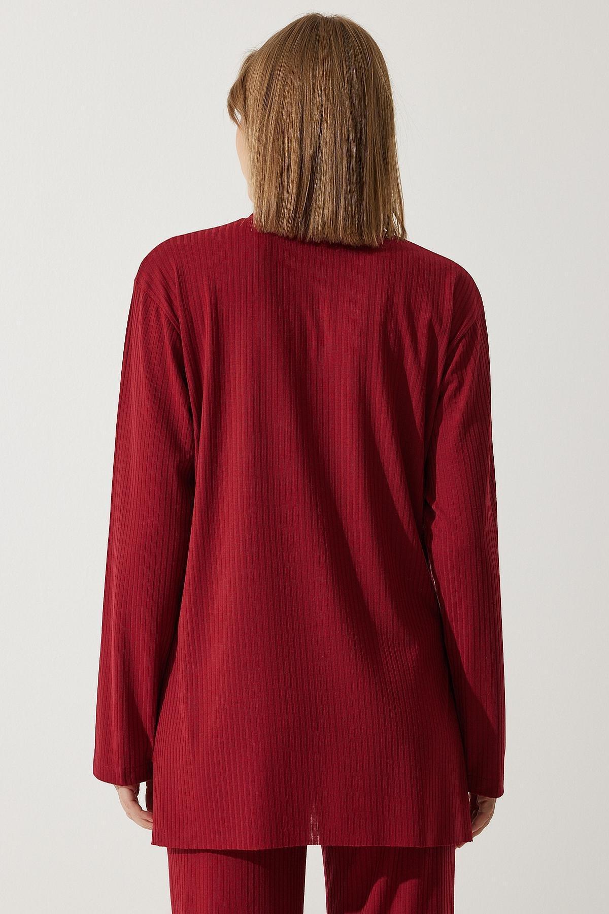 Red Corded Knitted Co-Ord Set, C101_5690, large image number 6