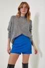 Happiness - Blue Detailed Knitted Shorts Skirt