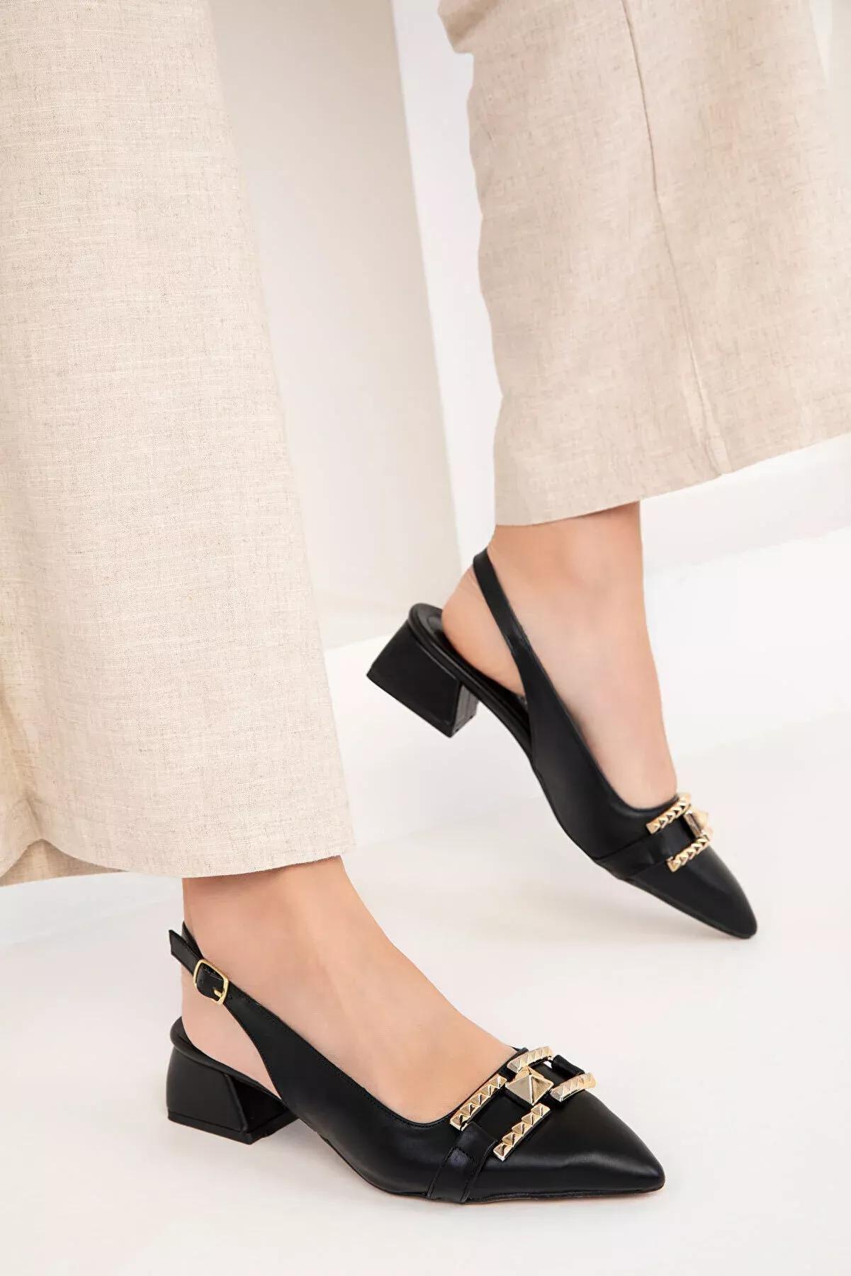 Black Classic Heeled Shoes, , large image number 3