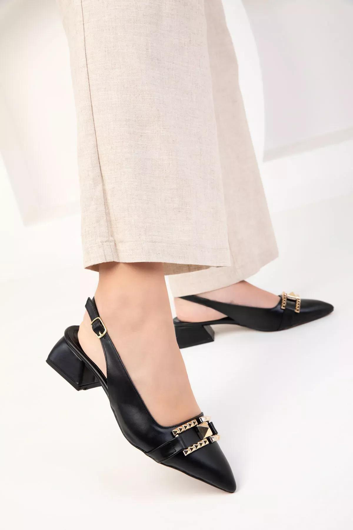 Black Classic Heeled Shoes, , large image number 4
