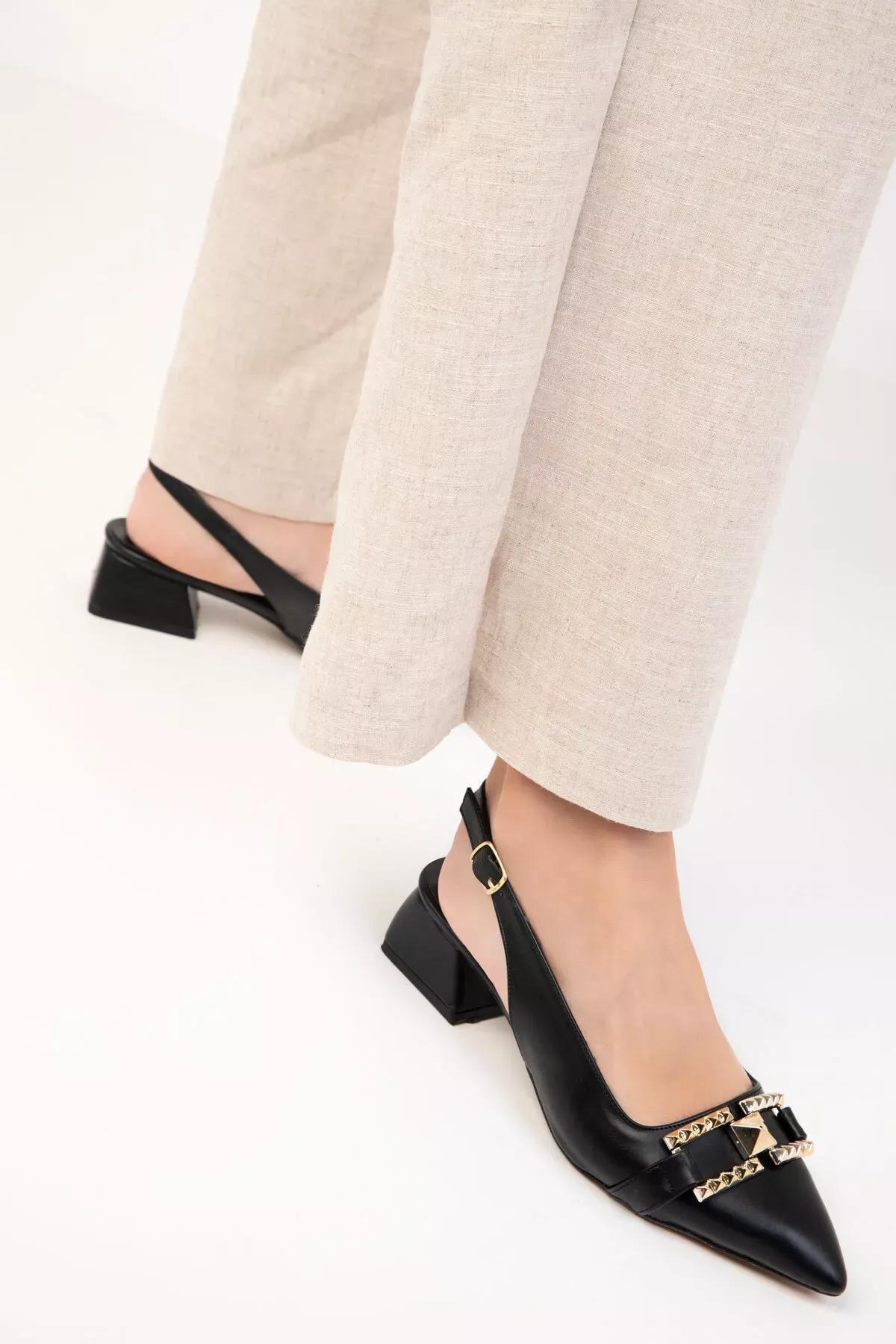 Black Classic Heeled Shoes, , large image number 5