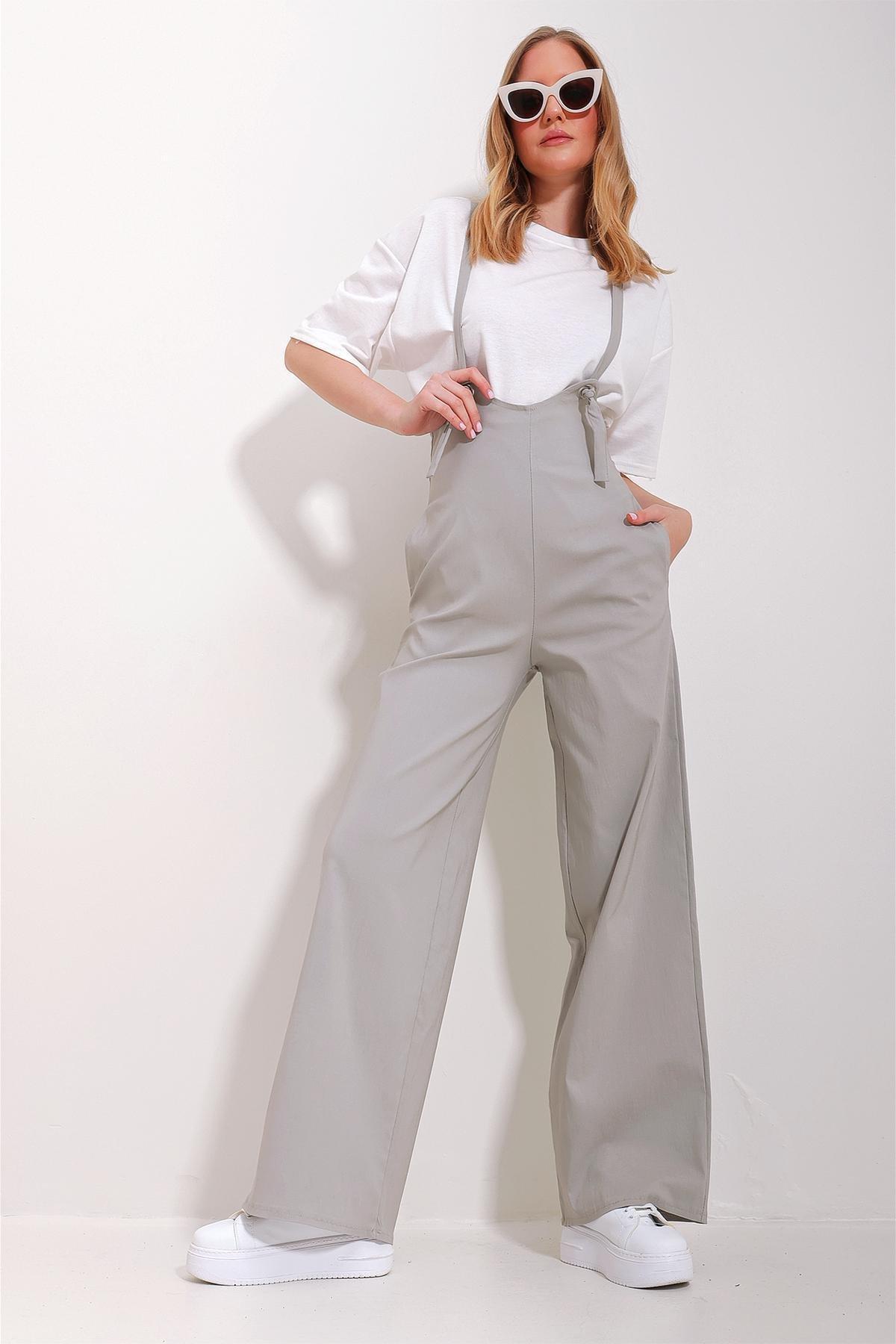 Beige Strap Lycra Overalls Jumpsuit, , large image number 1