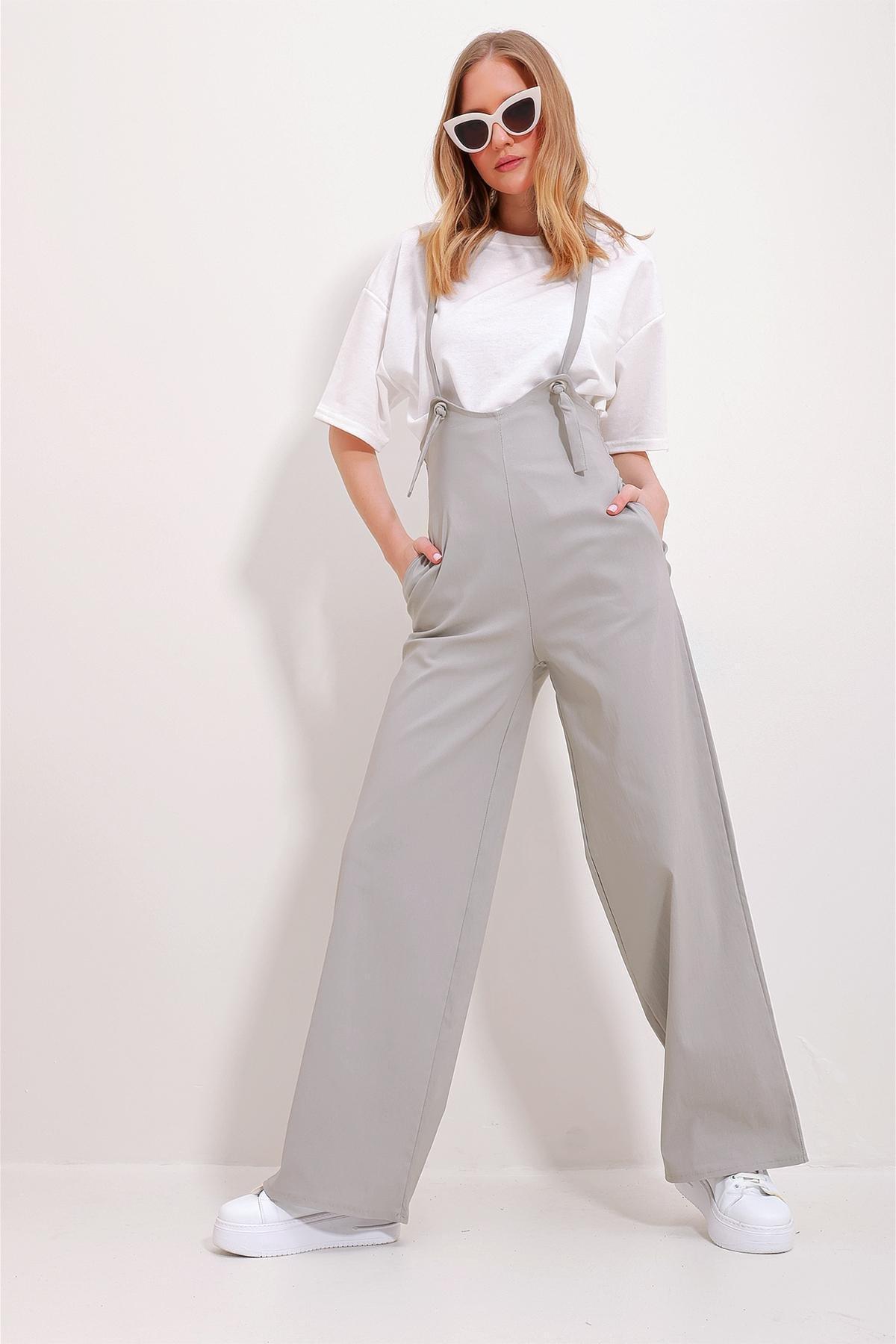 Beige Strap Lycra Overalls Jumpsuit, , large image number 3