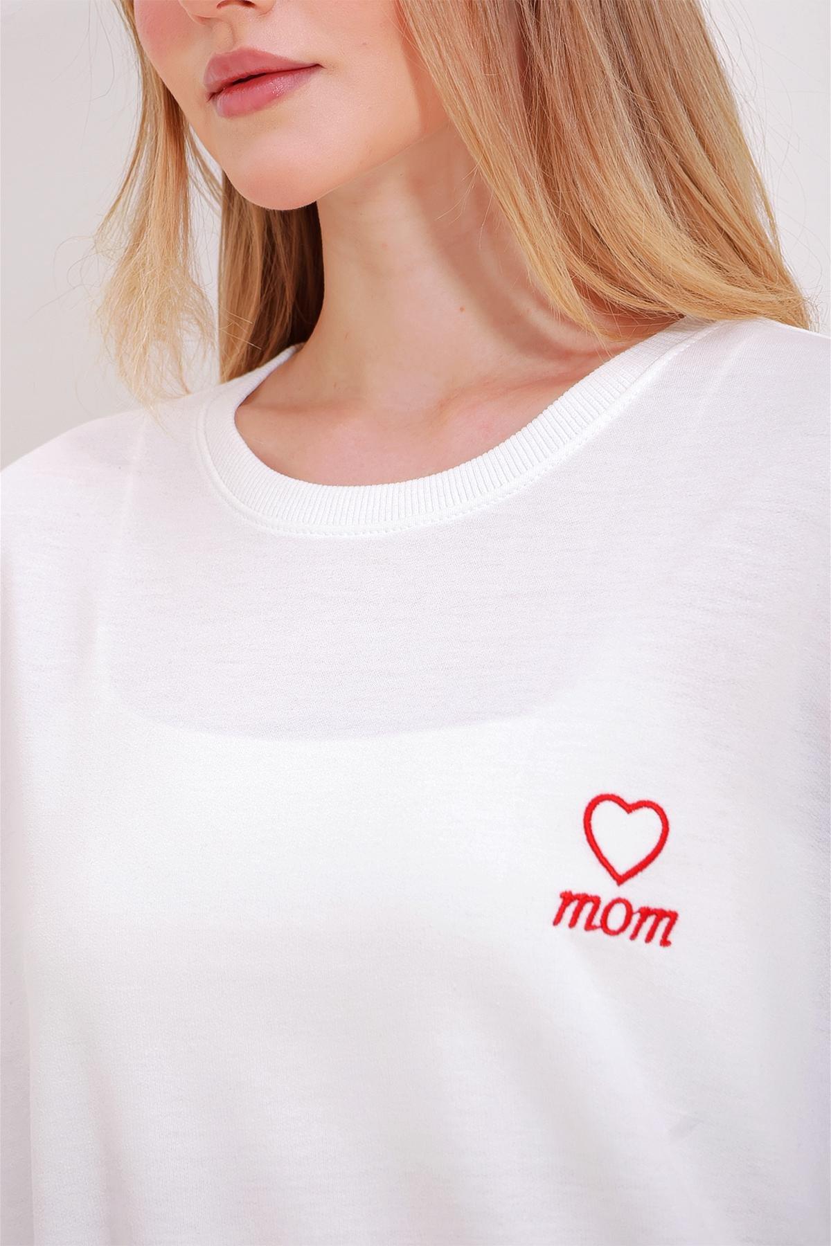 Multicolour Crew Neck Mom Embroidered T-Shirt, Set Of 2, , large image number 4