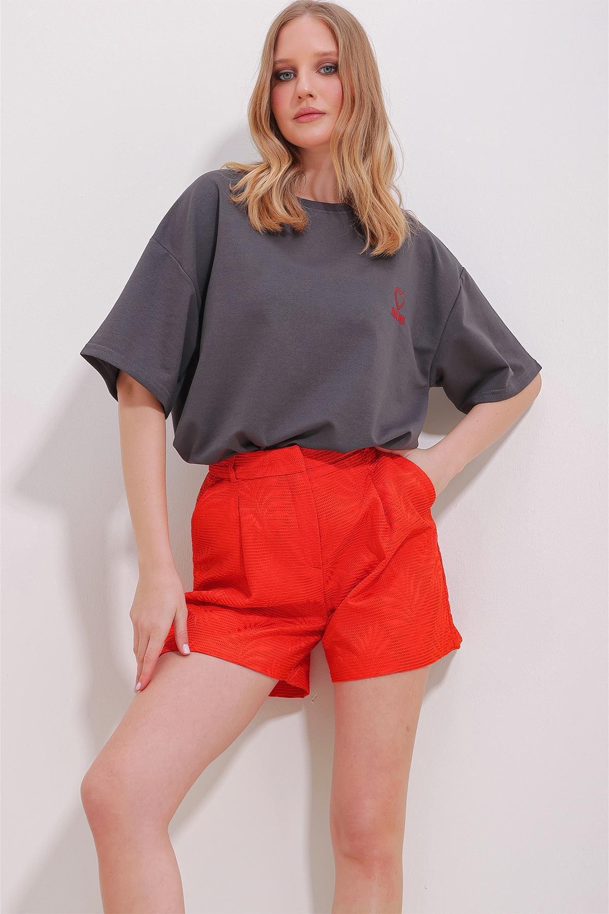 Grey Crew Neck Mom Embroidered T-Shirt, , large image number 2