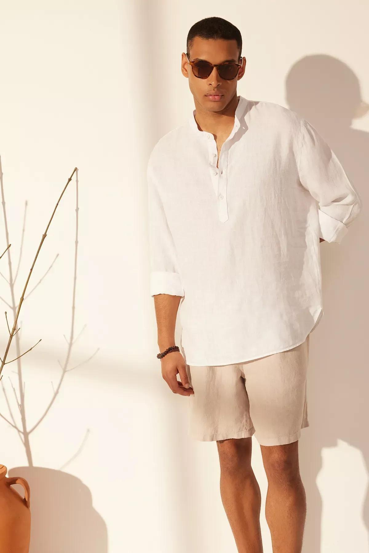 White Half Plate Shirt, C101_5696, large image number 1