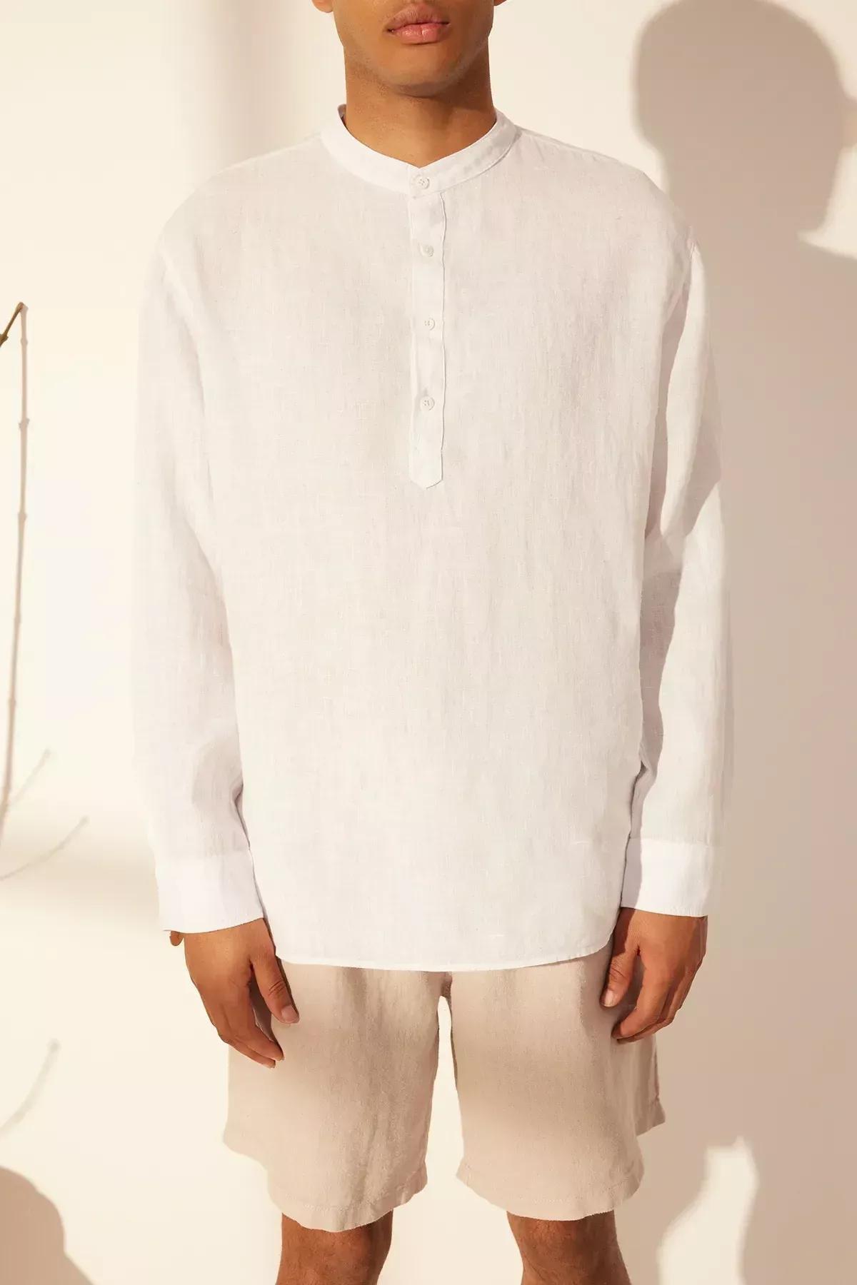 White Half Plate Shirt, C101_5696, large image number 3