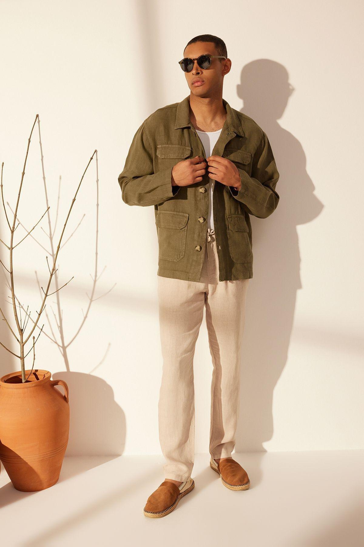 Khaki Limited Edition Linen Jacket, , medium