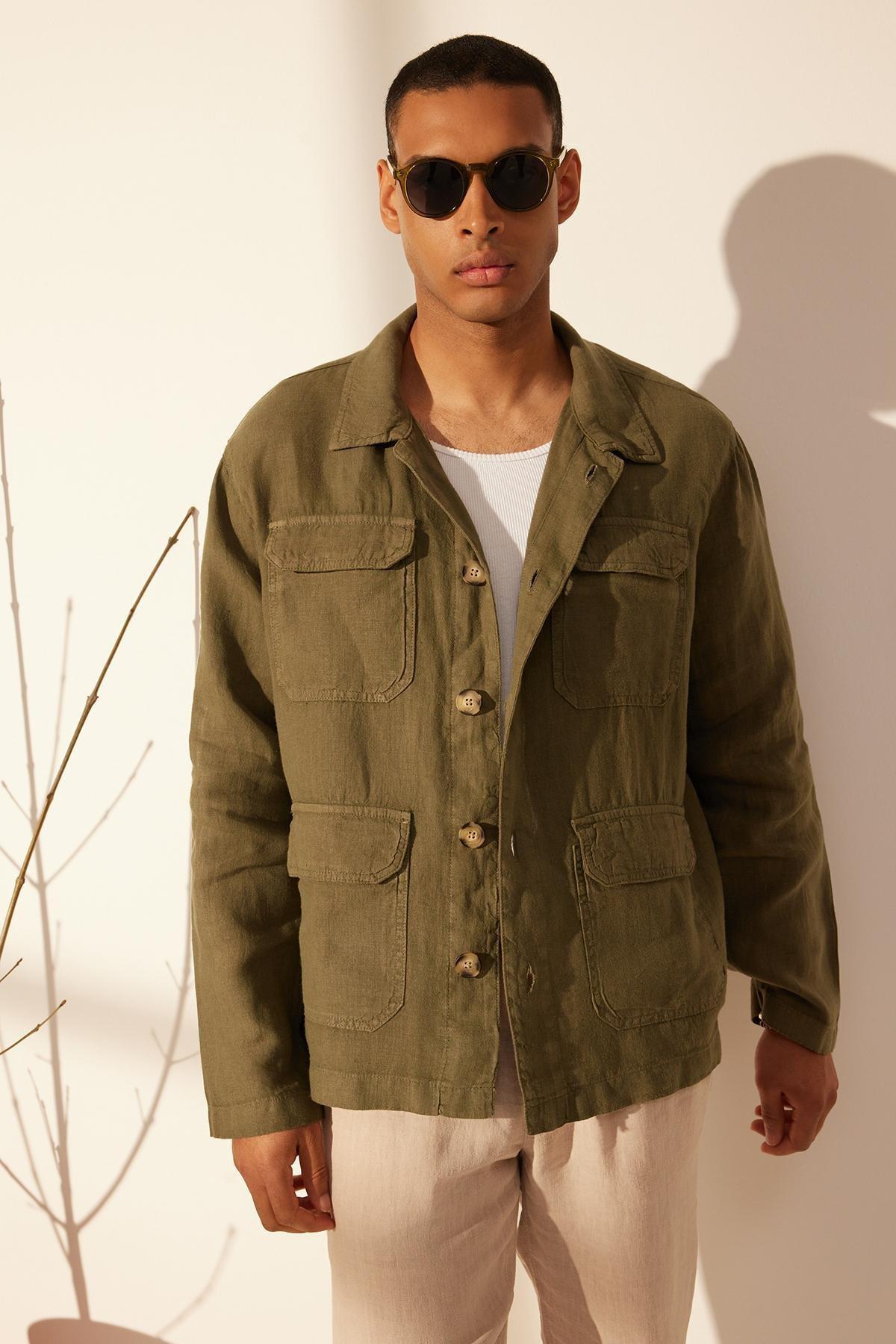 Khaki Limited Edition Linen Jacket, , large image number 1