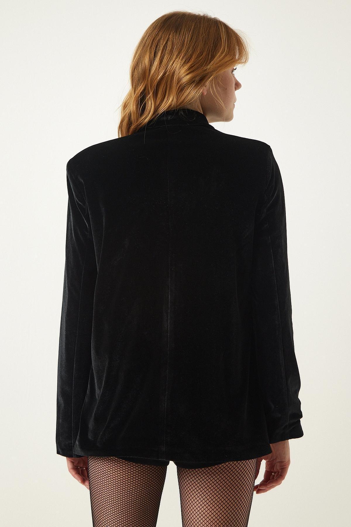 Black Velvet Blazer Jacket, , large image number 4