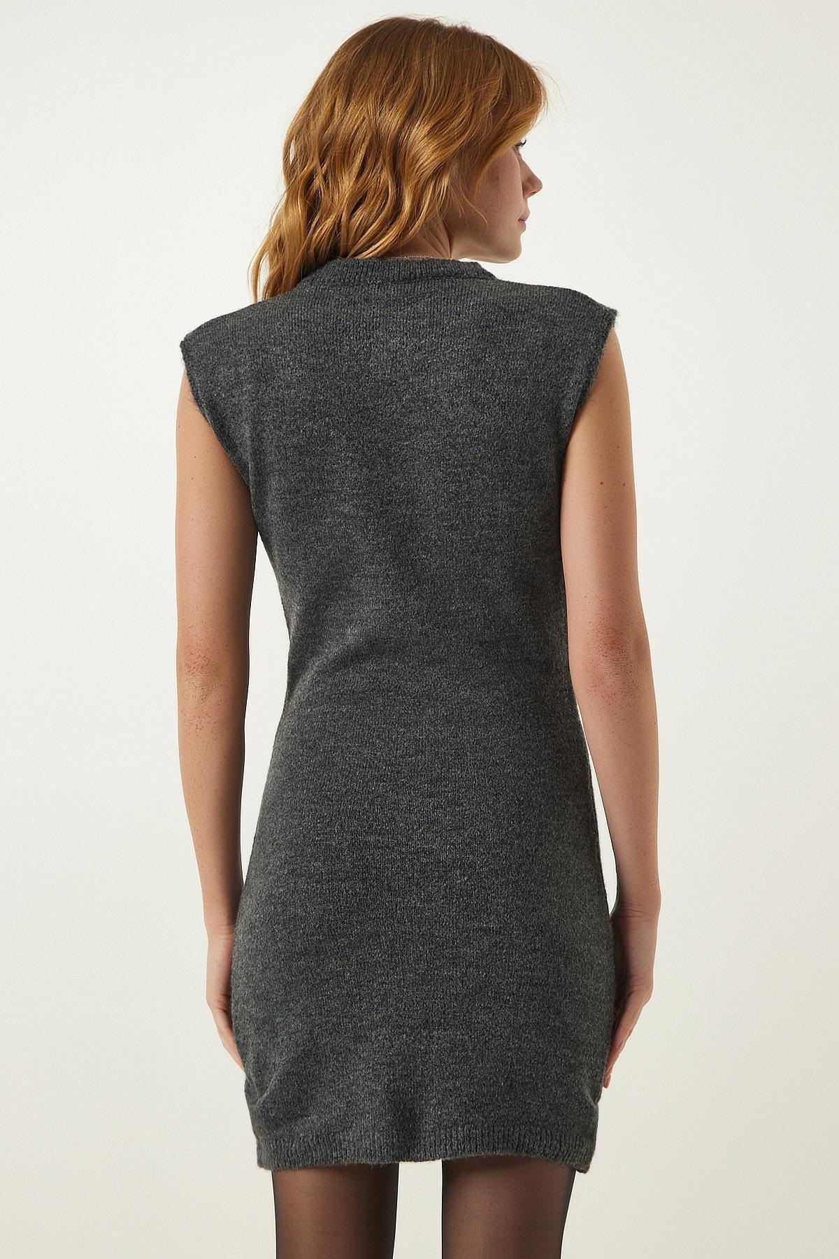 Grey Mini Knitwear Dress, C101_1573, large image number 2