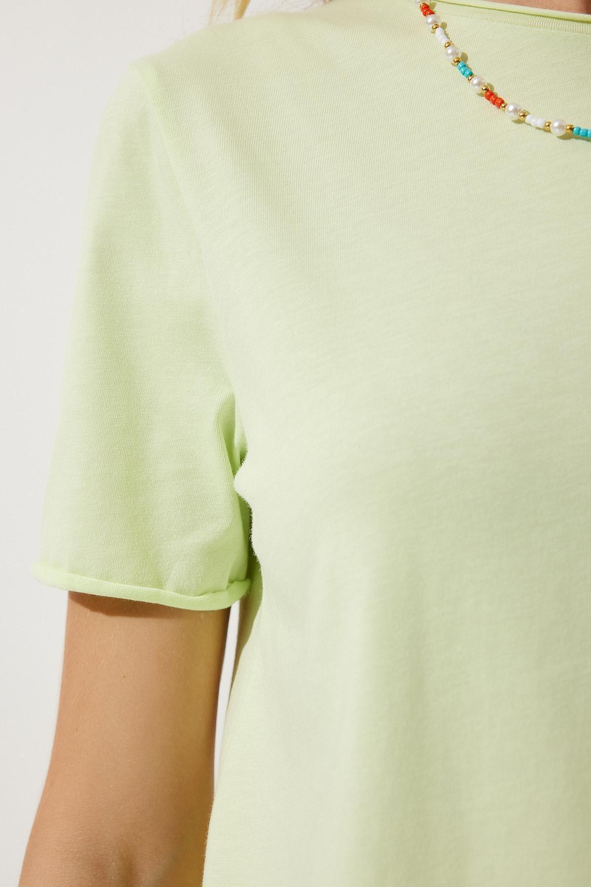 Green Crew Neck Knitted T-Shirt, , large image number 4