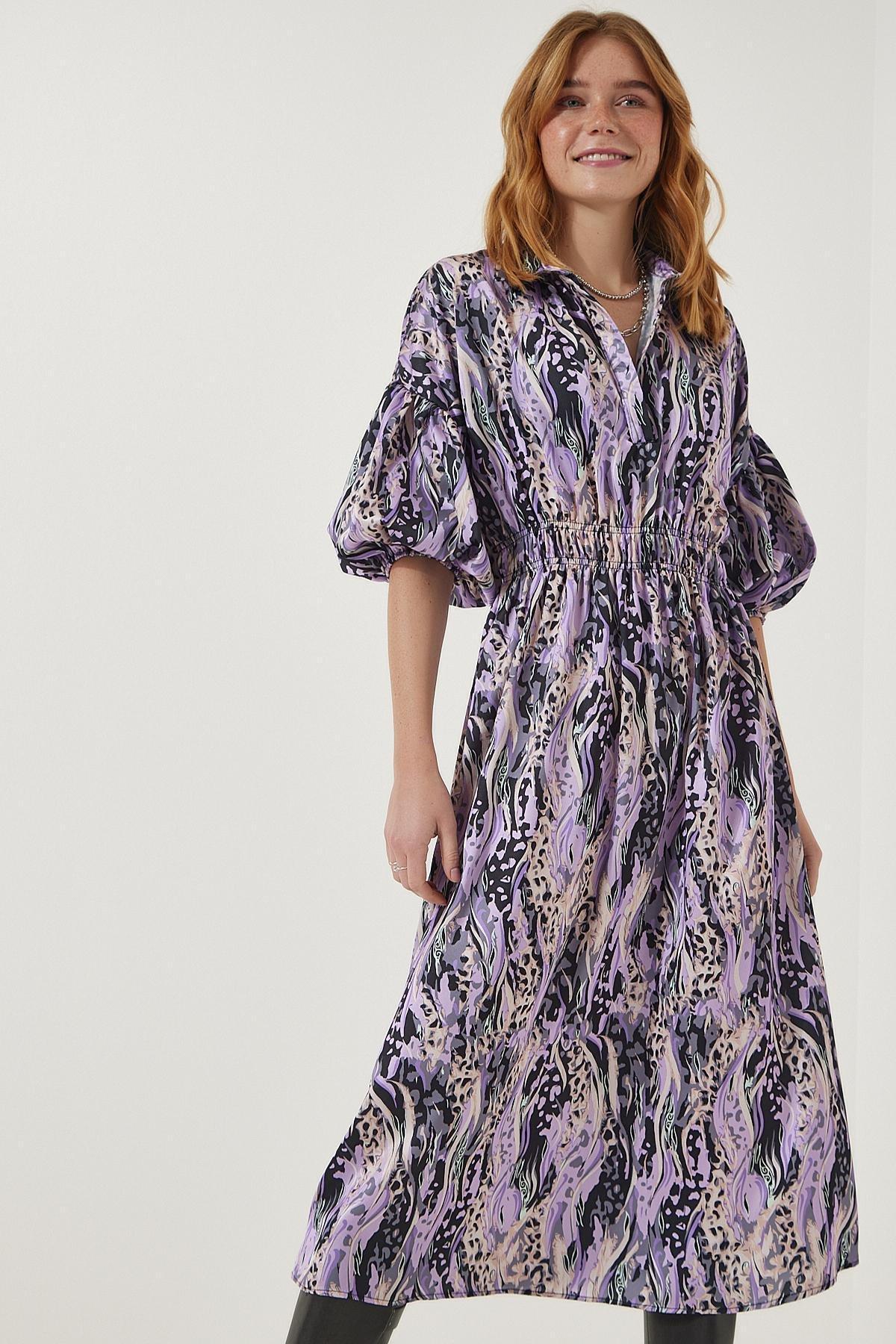 Purple Patterned Dress, , large image number 0