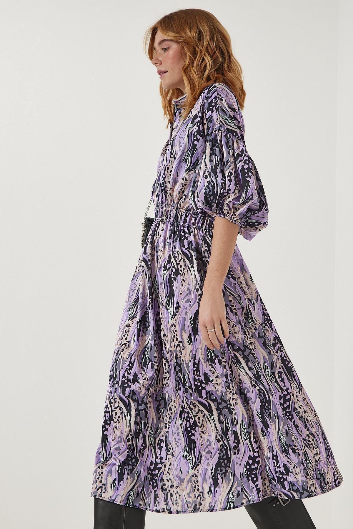 Purple Patterned Dress, , large image number 2