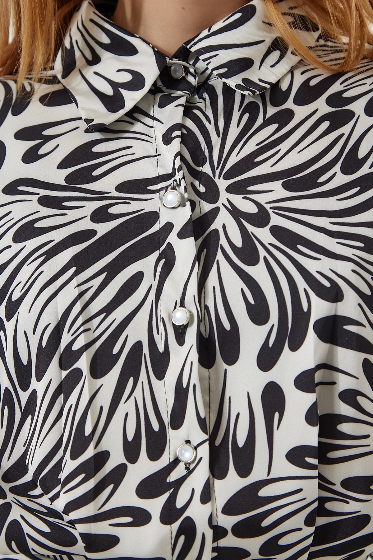 Multicolour Patterned Buttoned Dress, C101_1458, large image number 5