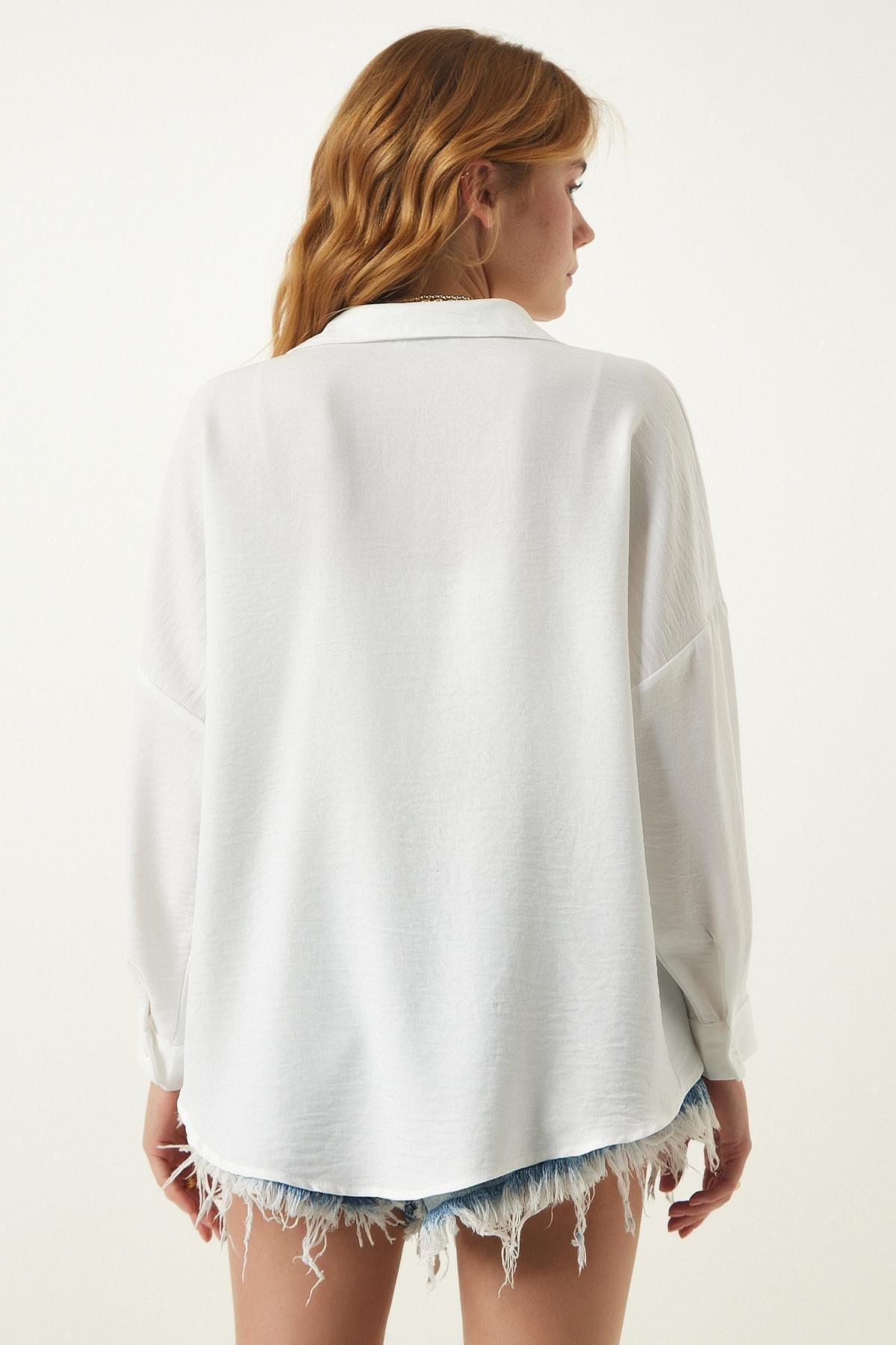 Ecru Lace Detailed Linen Shirt, , large image number 4