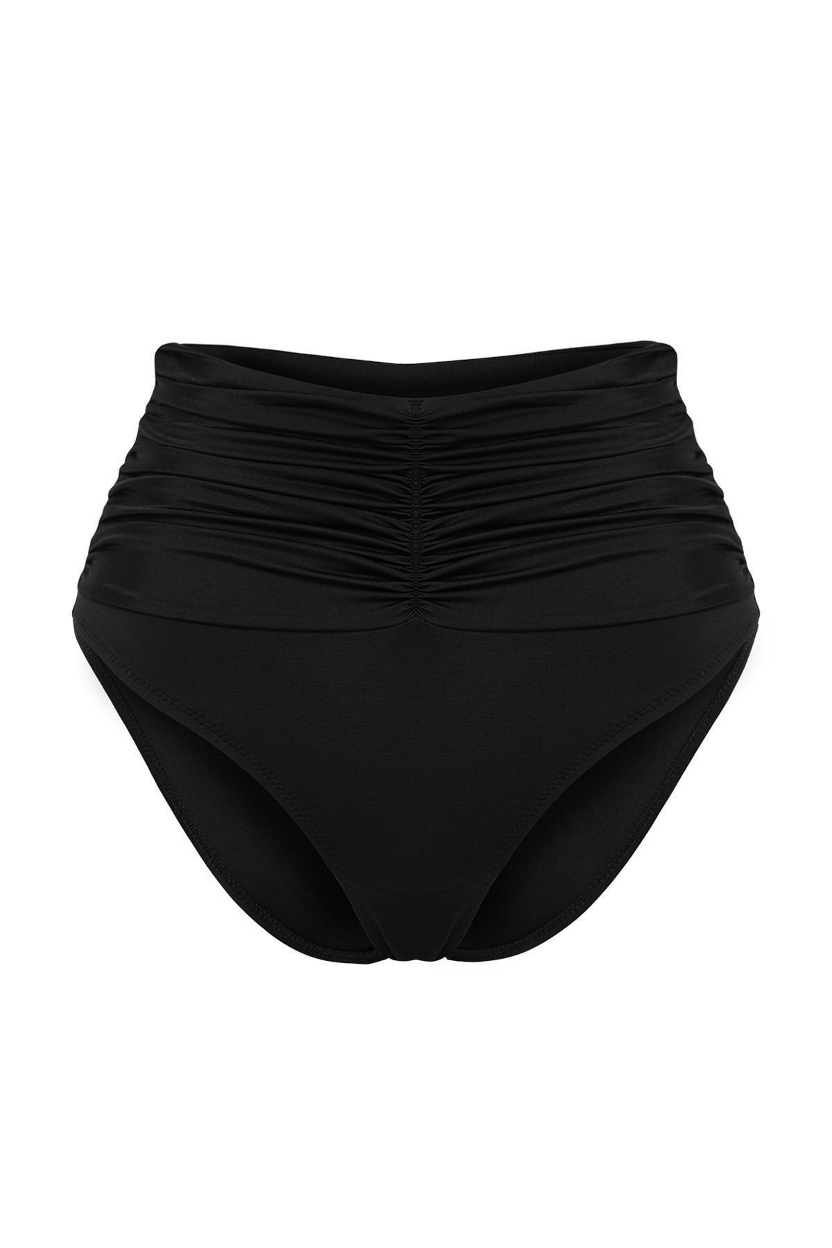 Black High Waist Regular Bikini Bottom, C101_2094, large image number 4