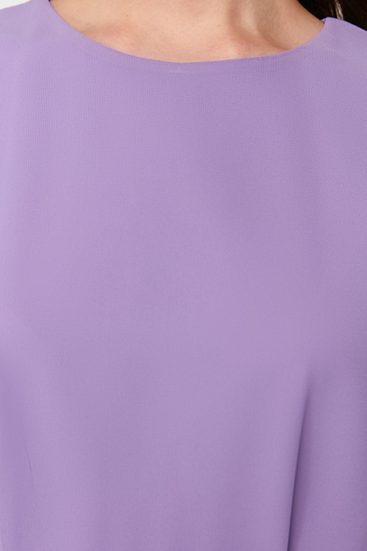 Purple Pleated Chiffon Mini Dress, LILA, large image number 2