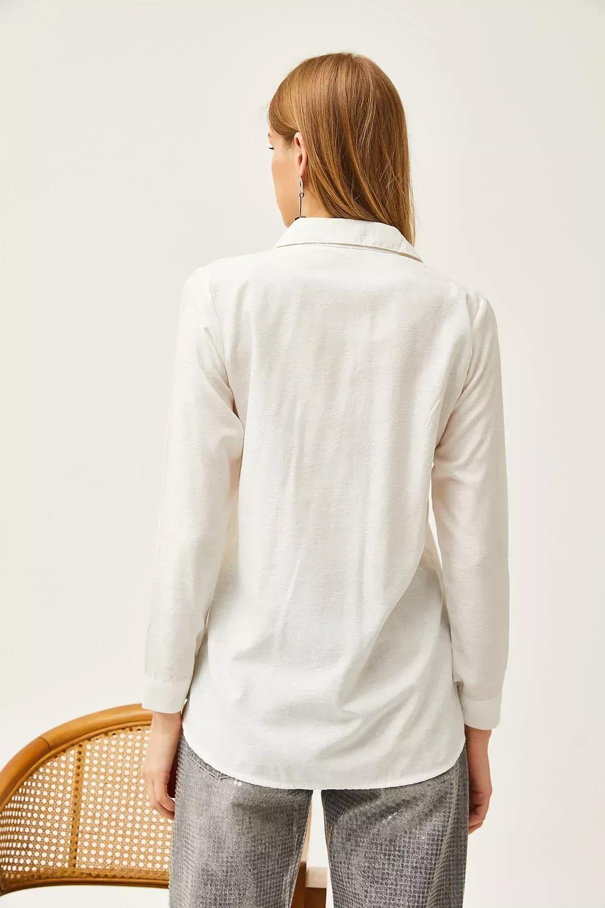 Beige Floral Jacquard Woven Shirt, C101_5181, large image number 1