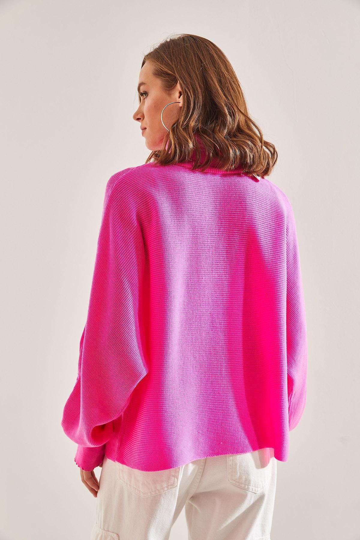 Pink Turtleneck Knitwear Sweater, , large image number 1