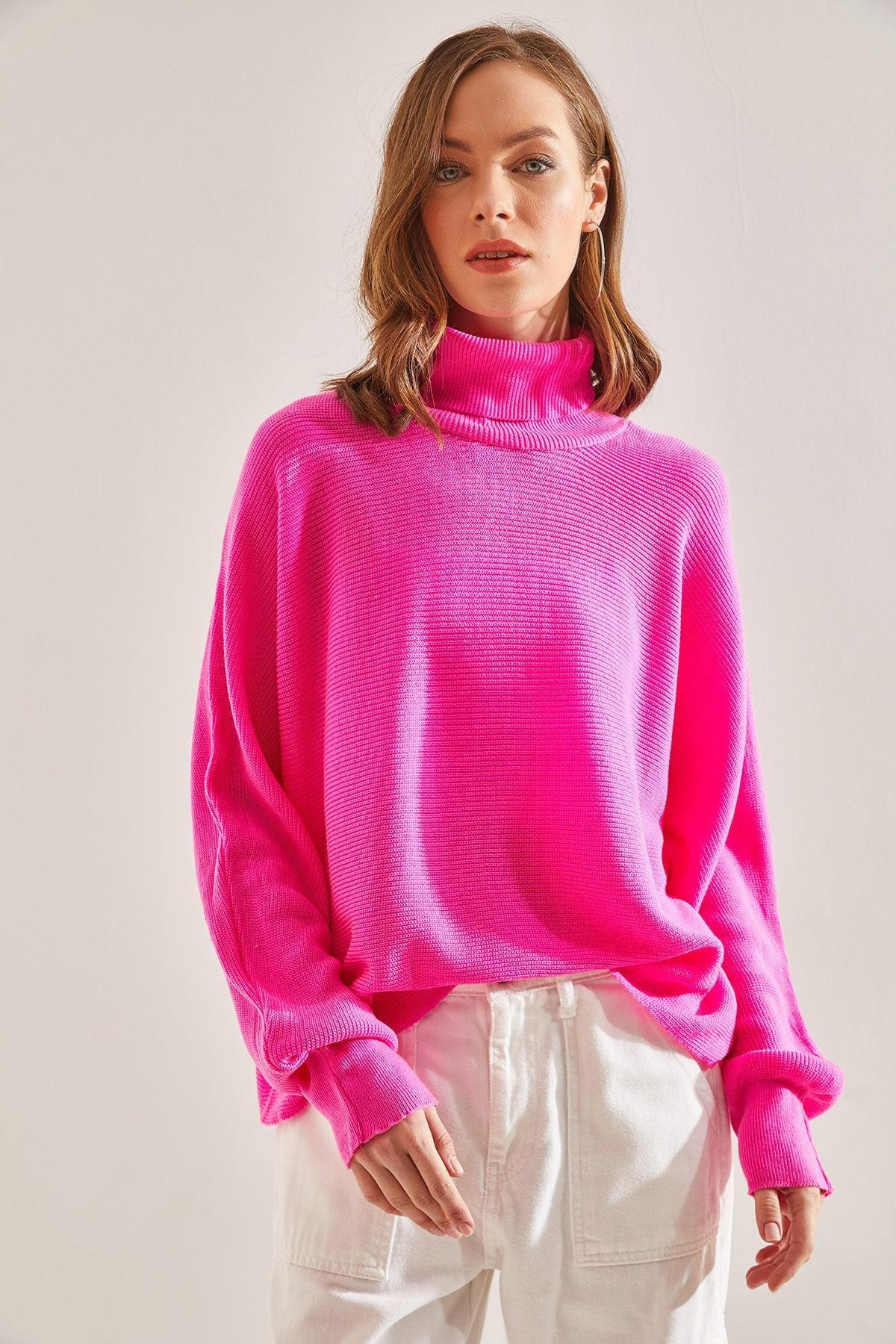 Pink Turtleneck Knitwear Sweater, , large image number 2