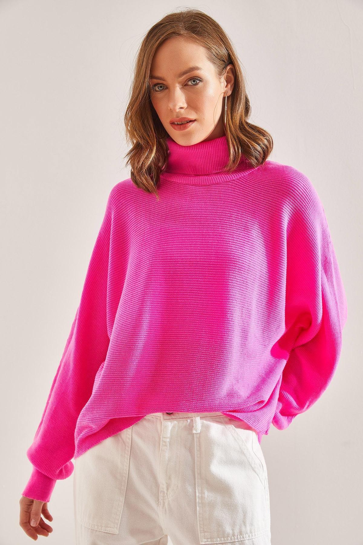 Pink Turtleneck Knitwear Sweater, , large image number 3