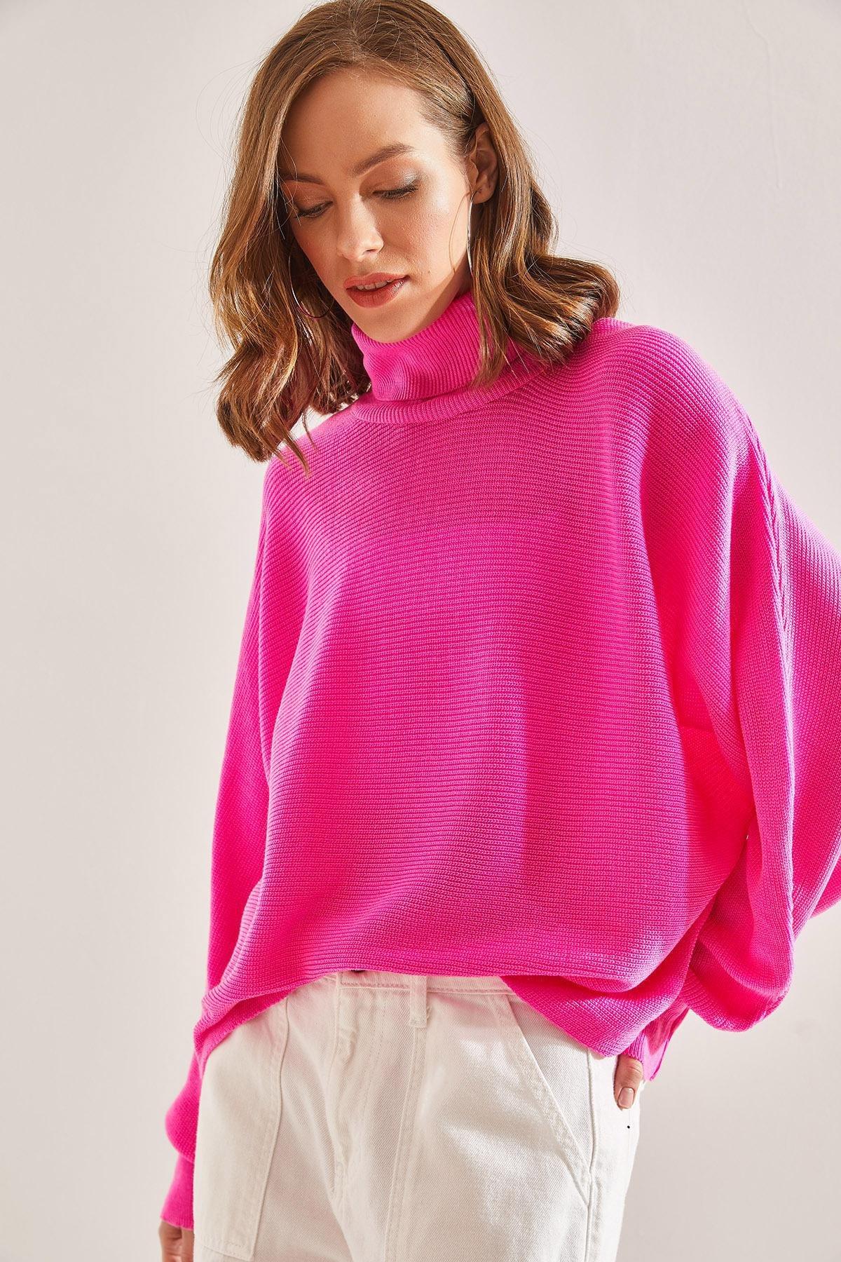 Pink Turtleneck Knitwear Sweater, , large image number 4