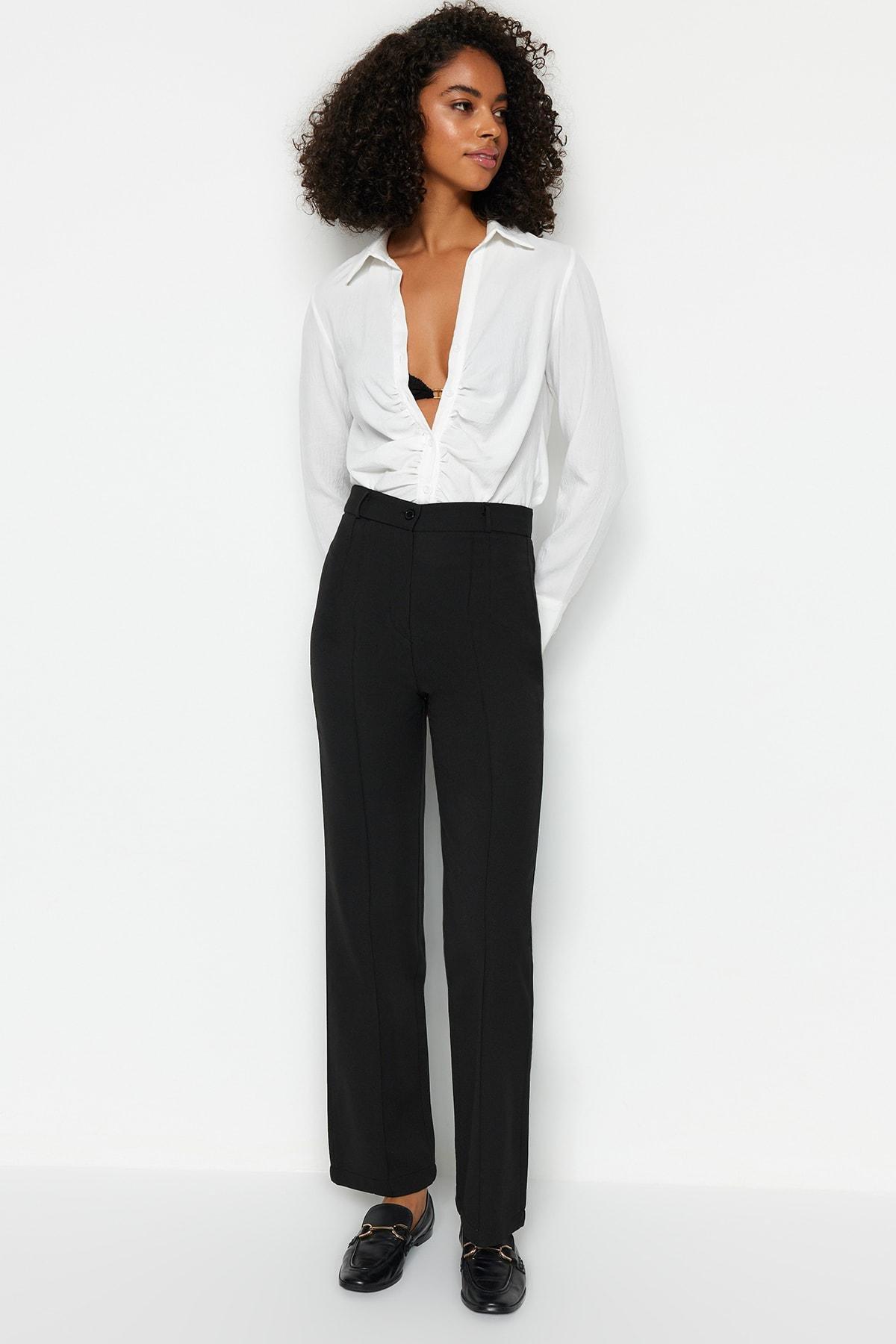 Black Wide Leg High Waist Pants, , large image number 1