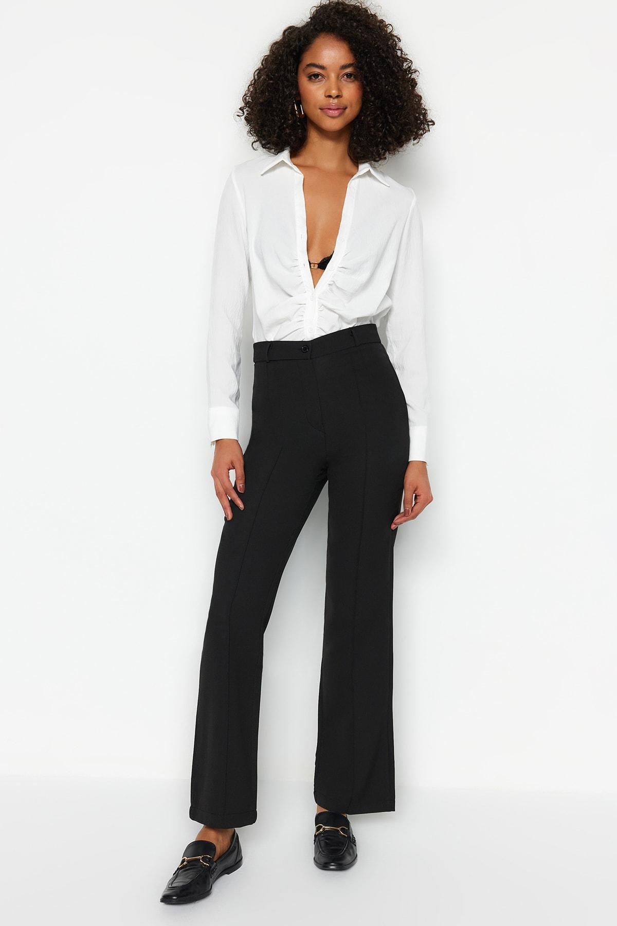 Black Wide Leg High Waist Pants, , large image number 2