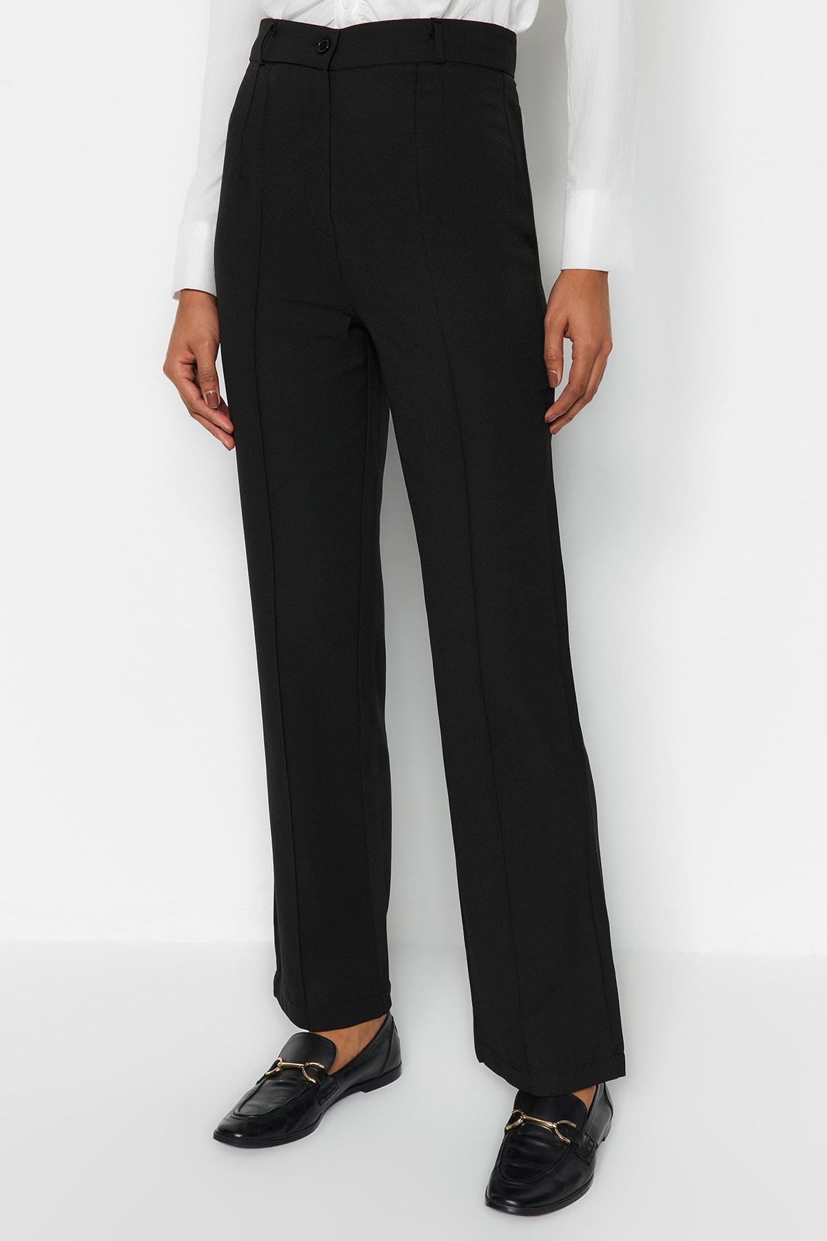 Black Wide Leg High Waist Pants, , large image number 7