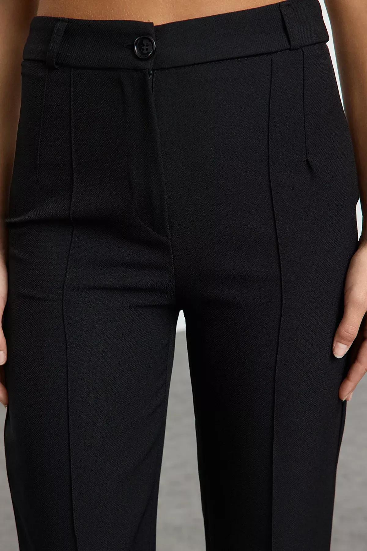 Black Wide Leg High Waist Pants, , large image number 7