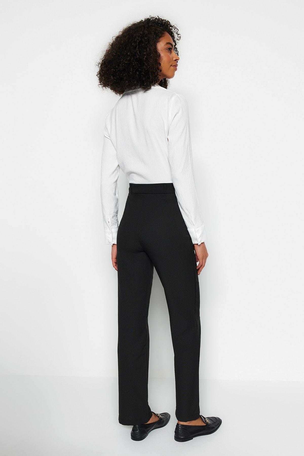 Black Wide Leg High Waist Pants, , large image number 8