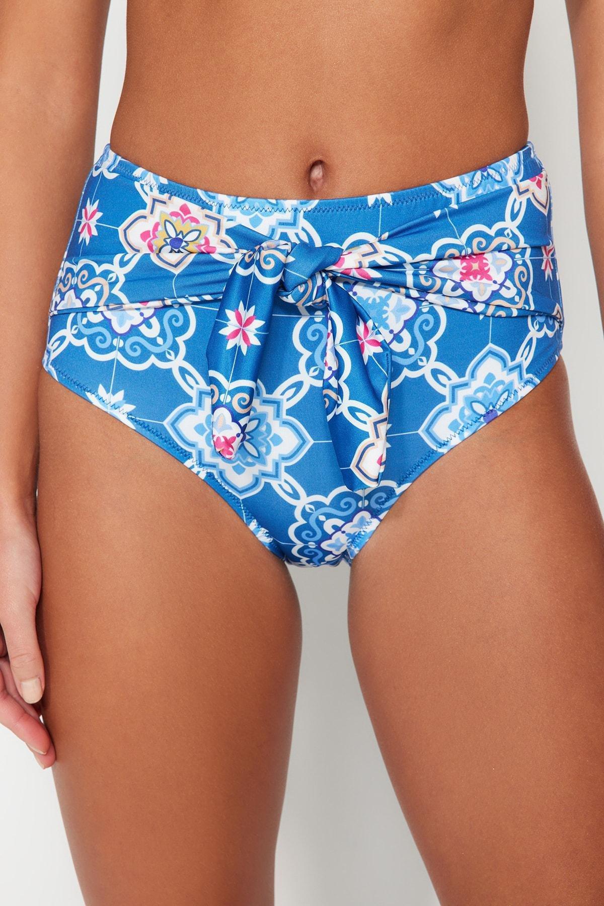 Multicolour Ethnic Pattern Bikini Bottom, Multicolor, large image number 4